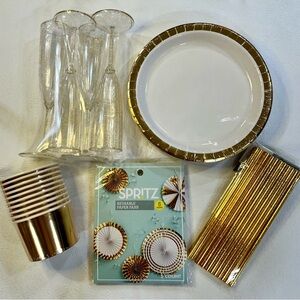 Spritz Gold and White Tableware Lot 
Cheers to NYE!